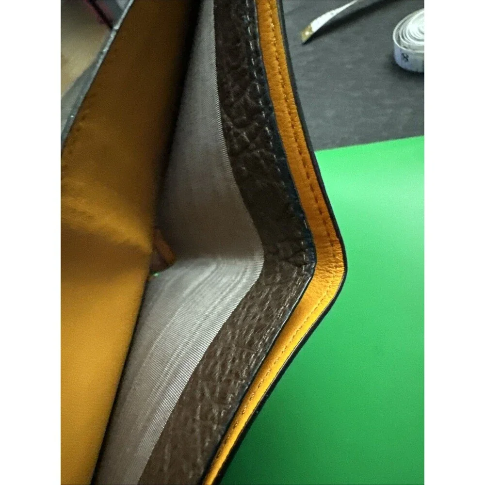 VTG Karoo Classics Bill Fold Ostrich Wallet 6 Card Slot 2bill Slots Brown Orange